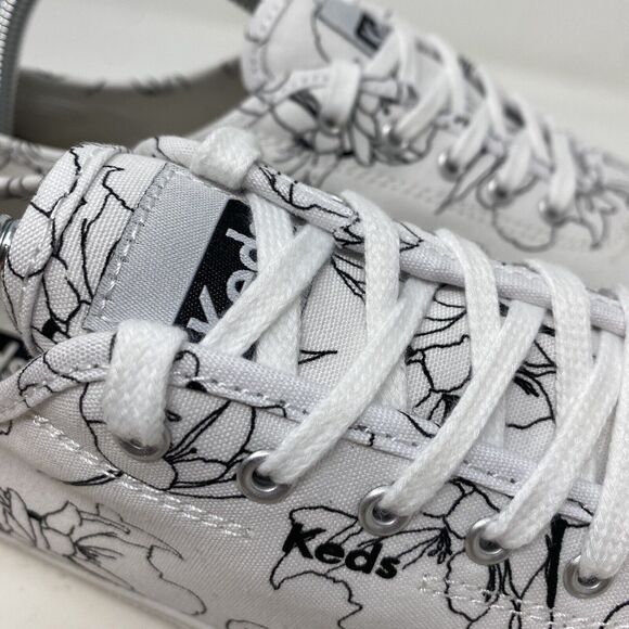 Keds Alley Breezie White and Black Hand Drawn Print Sneakers Size 10 WF66863 - Picture 10 of 14